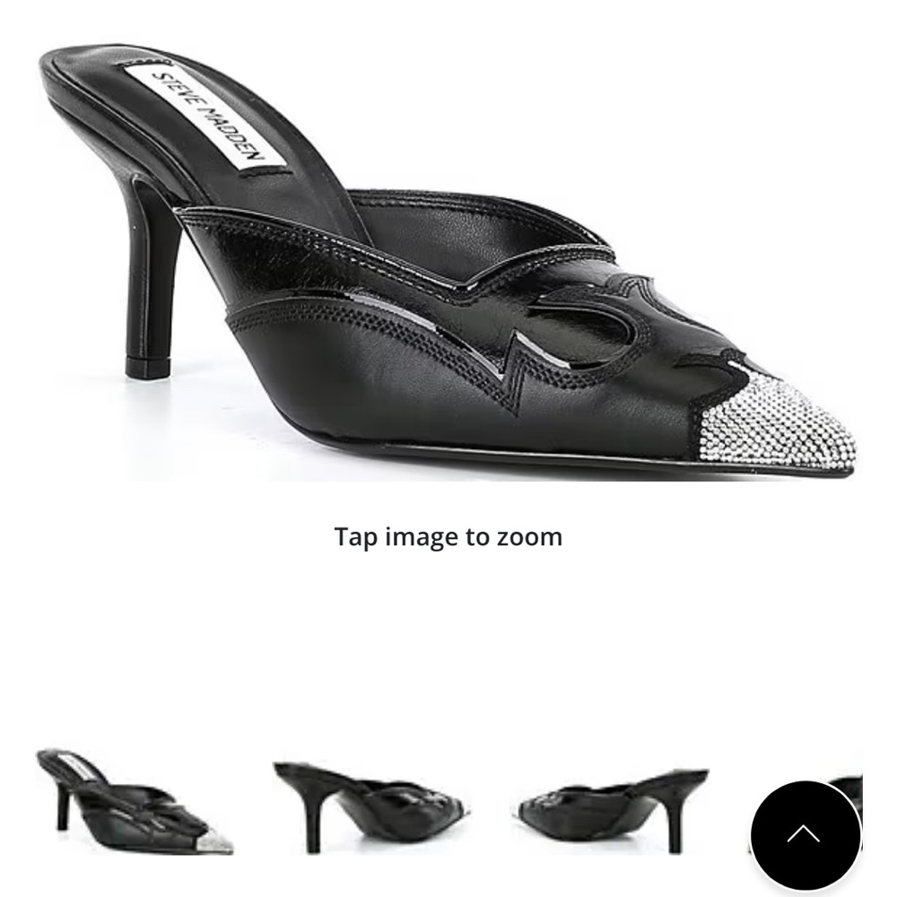 Steve Madden Leather Rhinestone Western Dress Mules